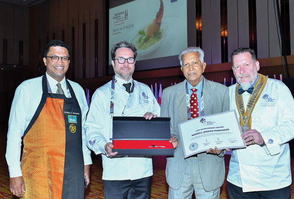 Dilmah Tea Founder Merrill J. Fernando was honored by Worldchefs with a Lifetime Achievement Award in 2018.